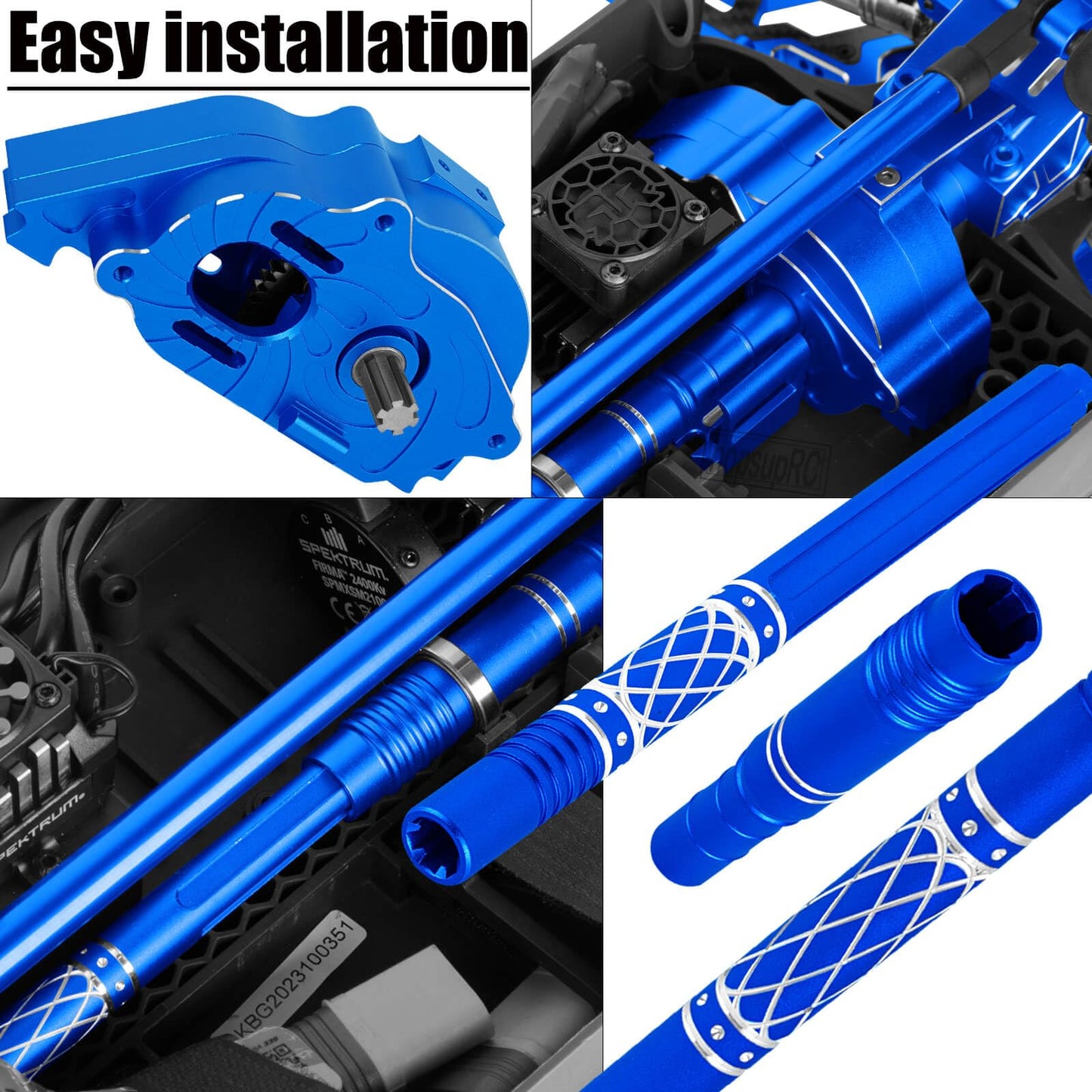 hopsupRC Upgrade Parts for 1/10 Kraton Outcast 4X4 4S V2 BLX,RC Shocks&Arms&Caster Blocks hubs&25T Servo Saver&Steering Bellcranks&CVD&57T Spur Gear &Gearbox&Center Driveshafts&Links,Blue