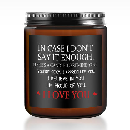 MOASITN Valentines Day, Birthday, Anniversary Candle for Men, Women, Unique & Funny I Love You Couples Candles for Her Him, Boyfriend, Girlfriend, Lavender Scented Candle Candles for Husband Wife
