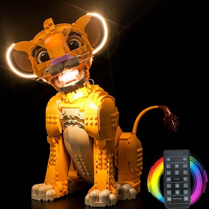 Upgraded Led Light Kit for Lego Young Simba The Lion King Building Set Remote Control Version Compatible with Lego 43247 (Model Not Included)