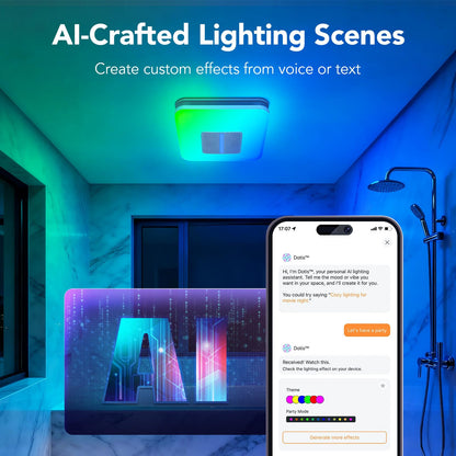 OREiN Matter Smart Bathroom Fan with Light – Humidity Sensor, 130–160 CFM Ventilation, Ultra-Quiet 1.0 Sone, Tunable White & Custom RGB, Dual Bluetooth Speakers, Compatible with Alexa & Google Home
