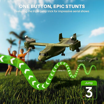 SYMA X550 RC Plane 4 CH Remote Control Airplane with High/Low Speed One-Key Takeoff/Landing Stunt Flight Modes Army Model Plane Gift for Kids Beginners &amp Adults