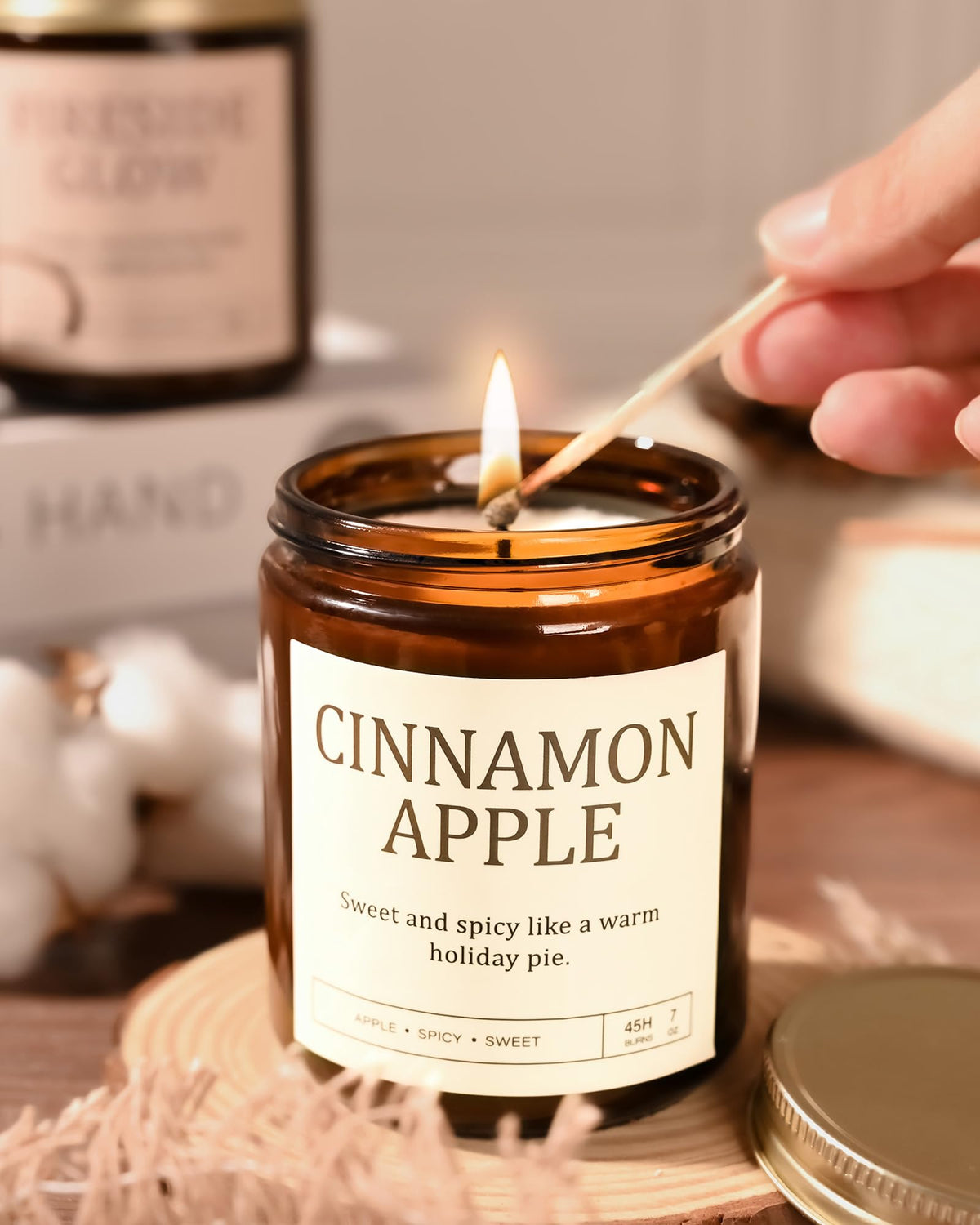 Scented Candles Gift Set for Women - 4 Pack Soy Candles for Home Scented, Long Lasting Winter Candle Set with Cashmere Cedar/Fireside Glow/Cinnamon Apple/Vanilla Balsam, Birthday Valentine's Day Gifts