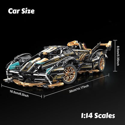 Sport Racing Car Building Block Sets for Adults 1:14 Race Supercar Toys Kits with LED Collectible MOC Model Construction Ideas Birthday for Boys Teens Men Age 8-12 12-1614 14+
