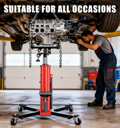 Transmission Jack,32.28"–69.91" High Lift, 1100 Lbs Heavy-Duty Hydraulic Telescoping Transmission Jack,2-Stage Telescoping Transmission Jack with Foot Pedal