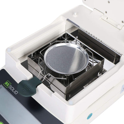 U.S. Solid Moisture Analyzer - 110g Capacity, 1mg Readability, 0.01% Accuracy, 40-199°C Drying Range, 90 mm Pan w/ 50 Dishes, Moisture Balance with RS232 for Lab, Research, Food & Industrial Use