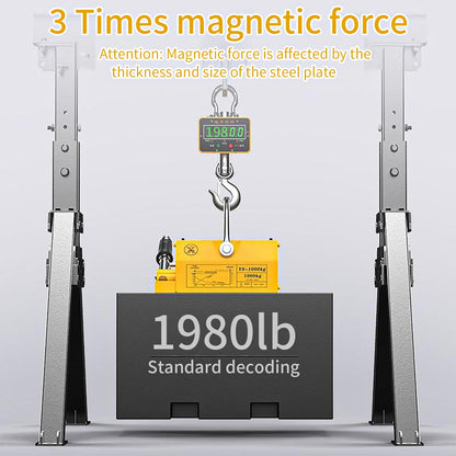 660 lb/300kg Magnetic Lifter, Permanent Magnetic Lifter with Release, for Lifting Plate Steel, Board, Used in Shop Crane, Hoist, Board