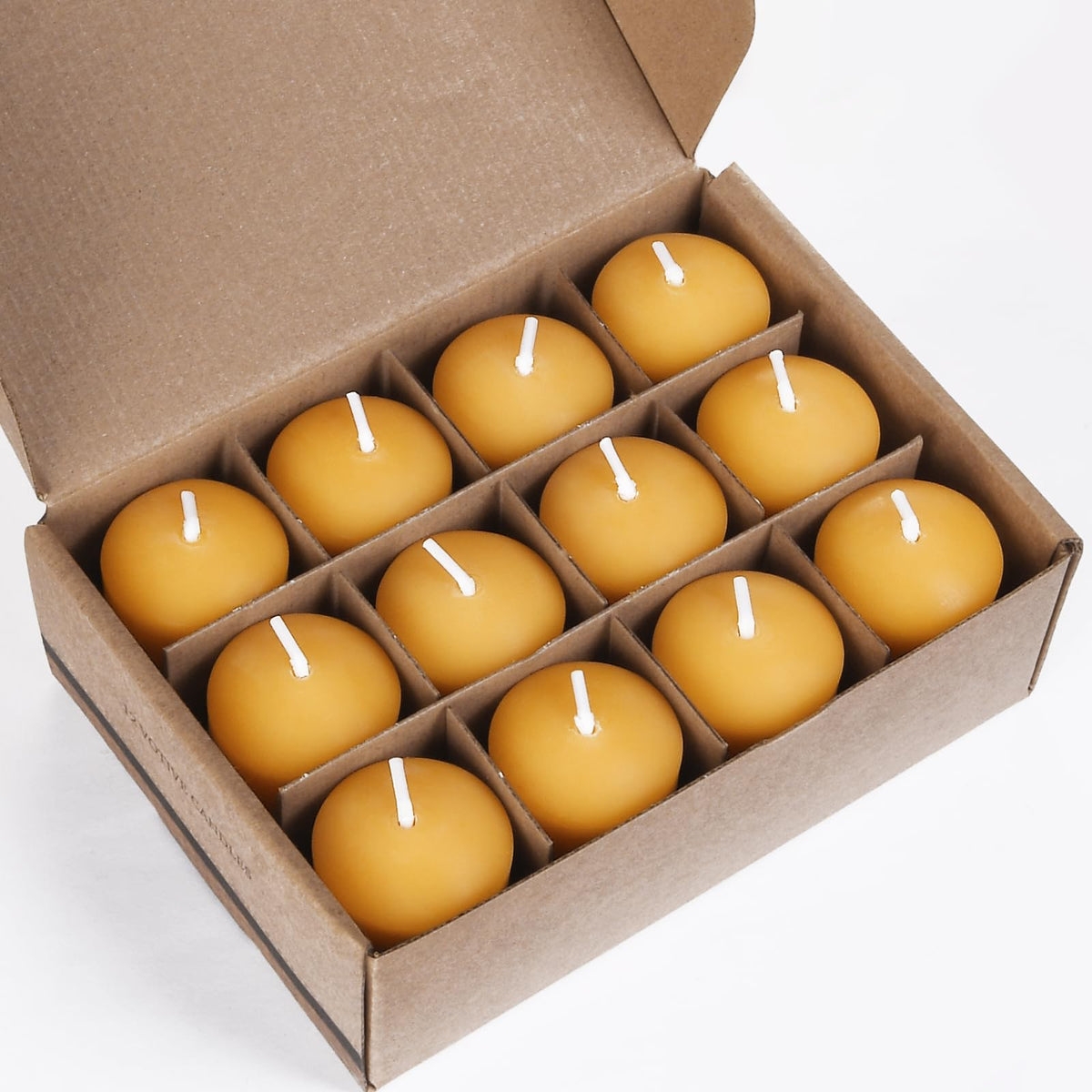 Beeswax Votive Candles-12 Pack Natural Small Votives Set for Home Room Decor Party Wedding Spa Gift