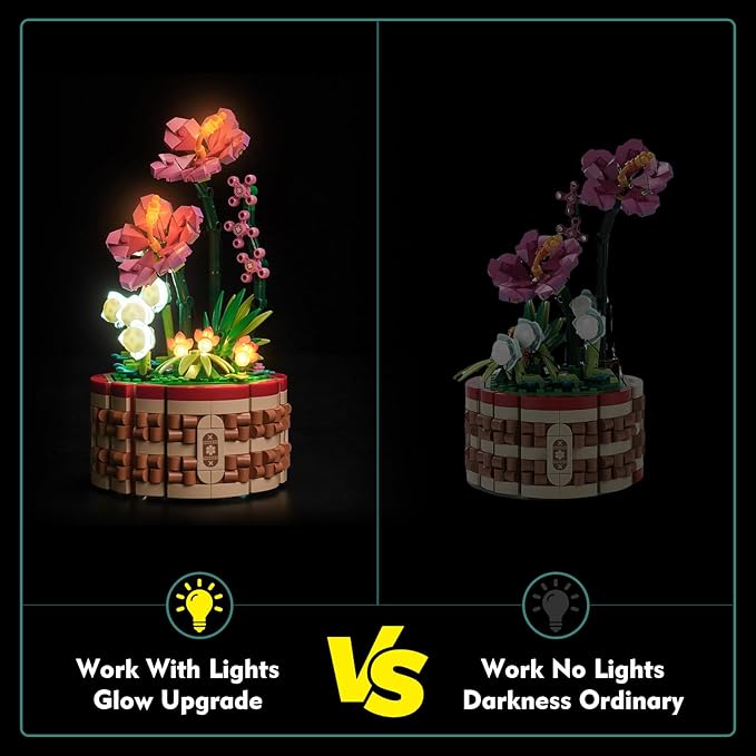 LED Light Kit Compatible with Lego Moana's Flowerpot - No Models Only Light Creative Lighting Set Accessories Compatible with Lego 43252 Moana's Flowerpot Set