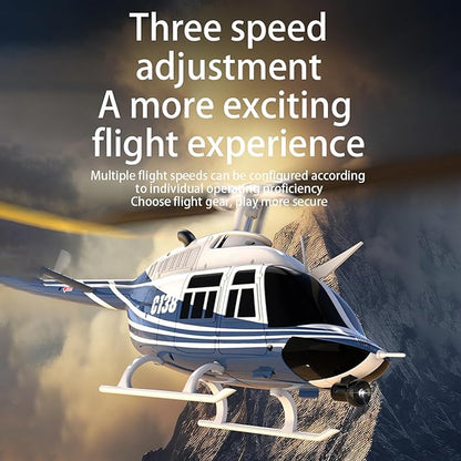 C138 Remote Control Helicopter Bell206 Helicopter 2.4GHz 4CH Single Propeller Aileron RC Aircraft One Click Roll Takeoff and Landing Six-axis Gyroscope Air Pressure Setting