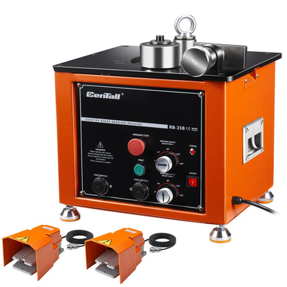CENTALL Electric Hydraulic Rebar Bender,1600W Desktop Electric Rebar Bender,Bending up to 1 Inch #8 6-25mm Rebar Bending Angle 0-180 Degrees,with Foot Pedal for Bending Steel Rope (RB-25)