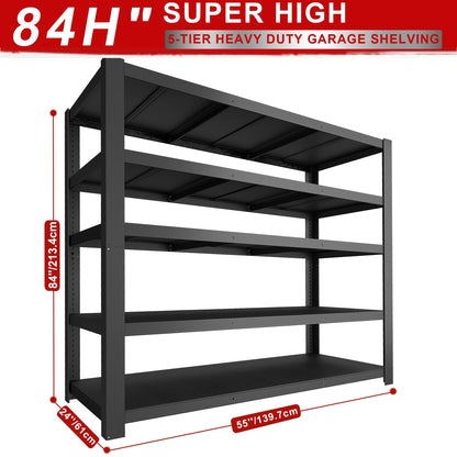 ZEUKMXOO 84" H Garage Shelving,Storage Shelves 3050LBS Heavy Duty Storage Shelves,Adjustable Metal Shelving,for Garage,Warehouse,Basement,Pantry 84" H x 55" W x 24" D