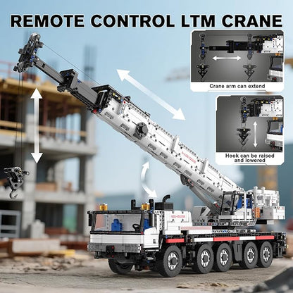 Mould King Construction Crane Building Sets 17075 APP Programmable Construction Vehicle Model Large Vehicles Crane Building Kits Gift for Adult/Collections Enthusiasts(3248 Pieces)