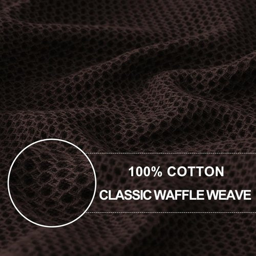 Homaxy 100% Cotton Waffle Weave Dish Towels - Ultra Soft & Absorbent, 13 x 28 Inches, 6-Pack | Dark Brown