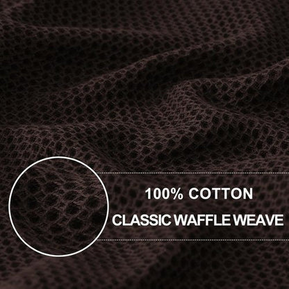 Homaxy 100% Cotton Waffle Weave Dish Towels - Ultra Soft & Absorbent, 13 x 28 Inches, 6-Pack | Dark Brown