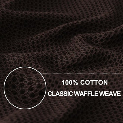 Homaxy 100% Cotton Waffle Weave Kitchen Dish Cloths, Ultra Soft Absorbent Quick Drying Dish Towels, 12 x 12 Inches, 8-Pack, Dark Brown