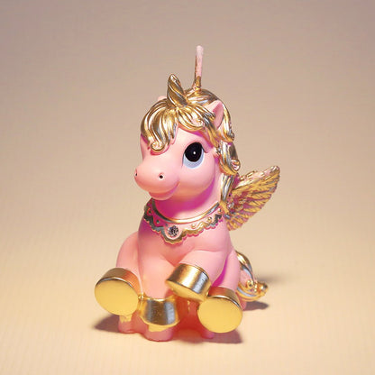 Birthday Candles Smokeless Cake Topper Unicorn Candle for Party Supplies and Wedding Favor (Pink)