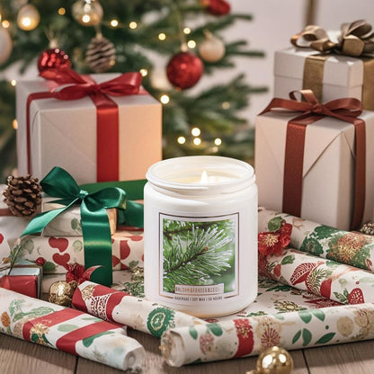Homsolver Balsam Fir Pine Candle, Christmas Scented Candles, Holiday Natural Soy Candles with 50+ Hour Burn Time, Fir Cedar Tree Scent Gifts for Women Men, Wedding Favors for Guests, Souvenir Gifts