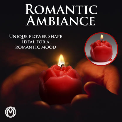 Flaming Rose Drip Candle for Wellness and Relaxation & Romantic Candle Massage. Low Melting Point. Unscented Paraffin Body Wax. Perfect Spa Gift for Self-Care. 1 Piece, Red.