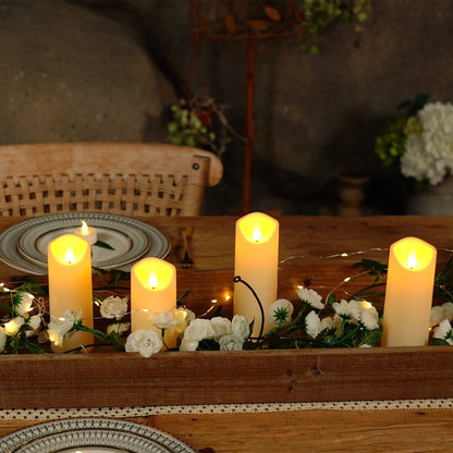 Homemory Flameless Candles, LED Battery Operated with Remote Timers, Electric Fake, Made of Frosted Plastic, Won't Melt, Ivory, Set of 9