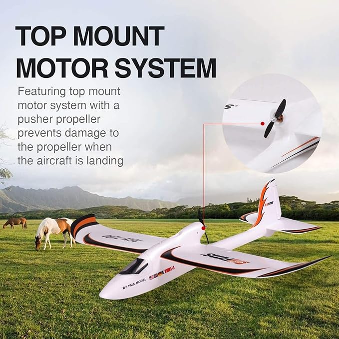 Fms Rc Plane for Adults Easy Trainer 1280mm (50.4) Wingspan 4CH for Beginner Hobby Rc Airplane PNP Without Reflex (not Include Transmitter/Receiver/Battery)