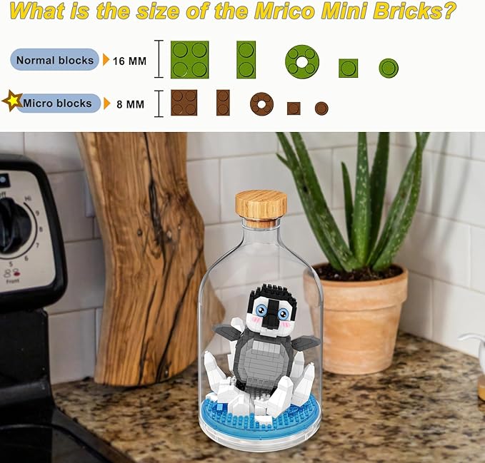 Creative Penguin Toy Building SetAdult Mini Animal Friend SetParty Favors Gift for FriendsMarine Animals Lover Office Home Decor Building BlockNew Year Easter Birthday Gift for Family