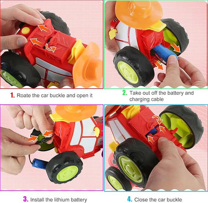 GoolRC Crazy Jumping Car Toys RC Stunt Car with Music Lights Rechargeable Radio Controlled Rocking Cars Toy Christmas Birthday Gift for Teen (Red)