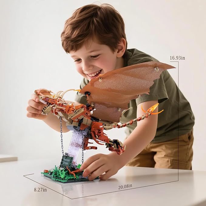 Ideas Magic Wiki Fire Dragon Harry Building SetCompatible with Lego Adults Collectible MOC Potter Dragon Model STEM Toy for Fans Home DecorCreative Gift for Kids Boys &amp Girls 8-16 (886 PCS)