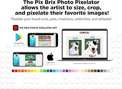 Pix Brix Pixel Art Puzzle Bricks - Pixel Puzzle of The Scream by Edvard Munch 6510 Pieces - Patented Colorful Slide + Stack Building Bricks to Recreate This Famous Painting Builds Without Glue