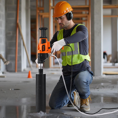 VEVOR Diamond Core Drilling Machine, 0.8-6.3 in Drilling Diameter, Handheld Dry and Wet Concrete Core Drill Rig with 4 Drill Bits, 0-1800RPM Variable Speed, UNC1 1/4-7, for Concrete Brick Stone, 2000W