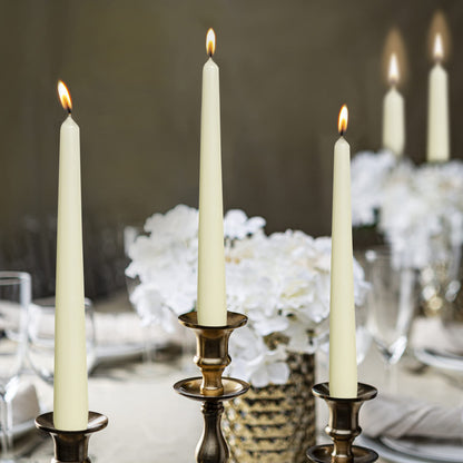 BOLSIUS Unscented 10-Inch Ivory Dinner Candles, 4-Pack - 8 Hour European Quality, Smokeless