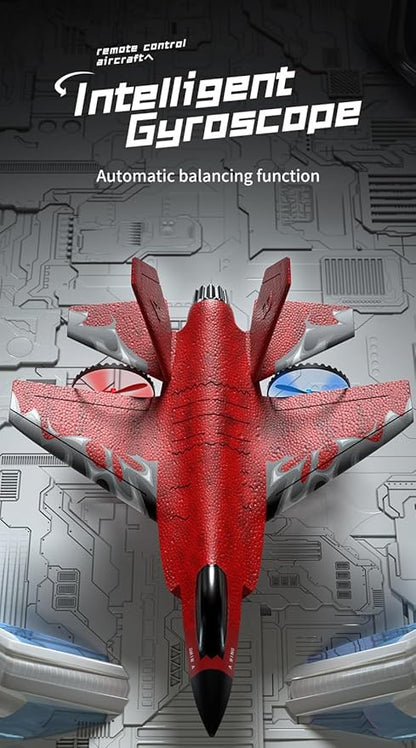 F35 RC Airplane Easy to Fly Foam RC Plane Remote Control Plane 2 Channel with Smart Gyro/Lights/Battery Rc Glider Jet Toy Gift for Kids Boys Adults 8-16 Year Old (Red)