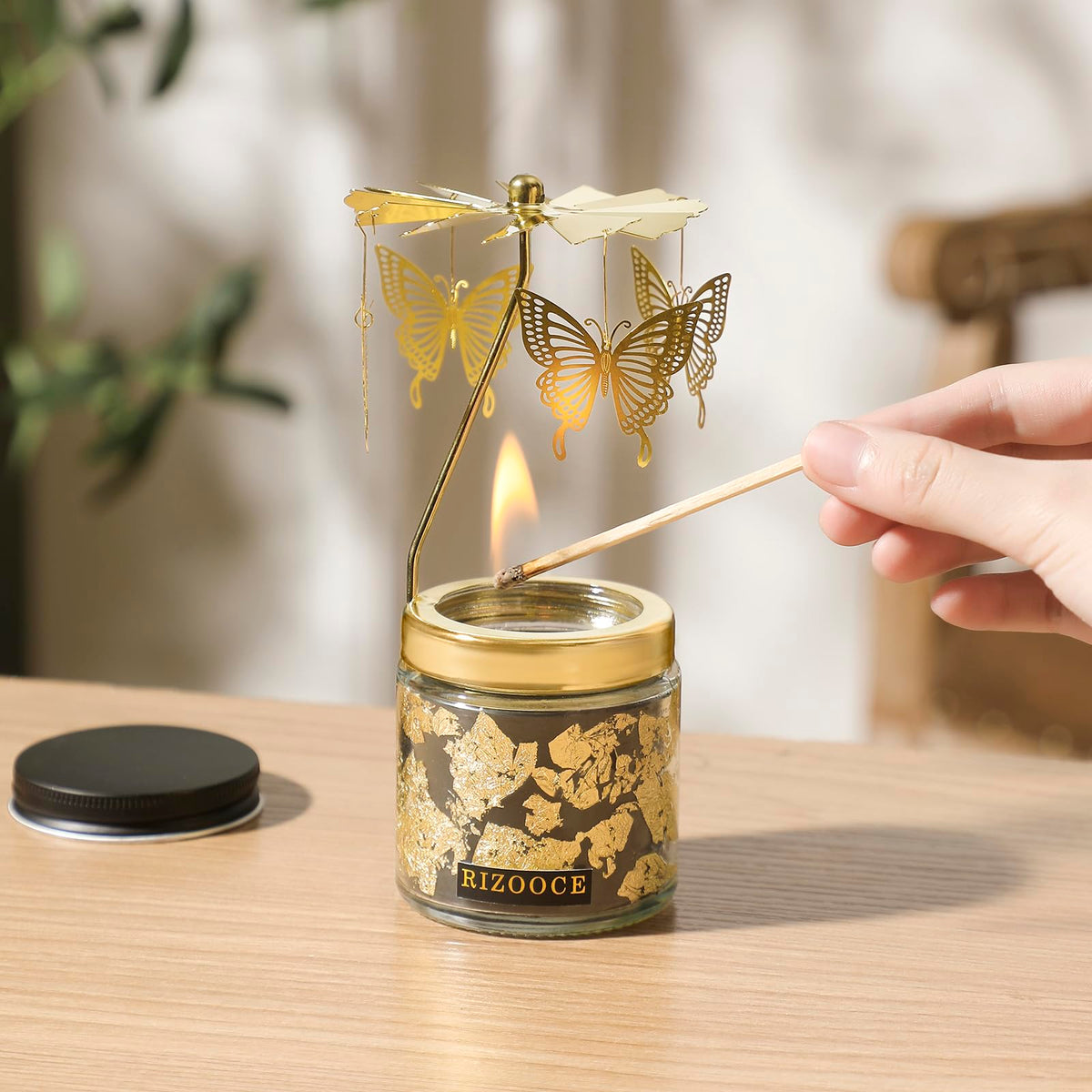 RIZOOCE Butterfly Candle Gifts for Women, Unique Valentines Day Friend Sister Mom Anniversary Christmas Birthday Gift- Rotatable Scented Candles