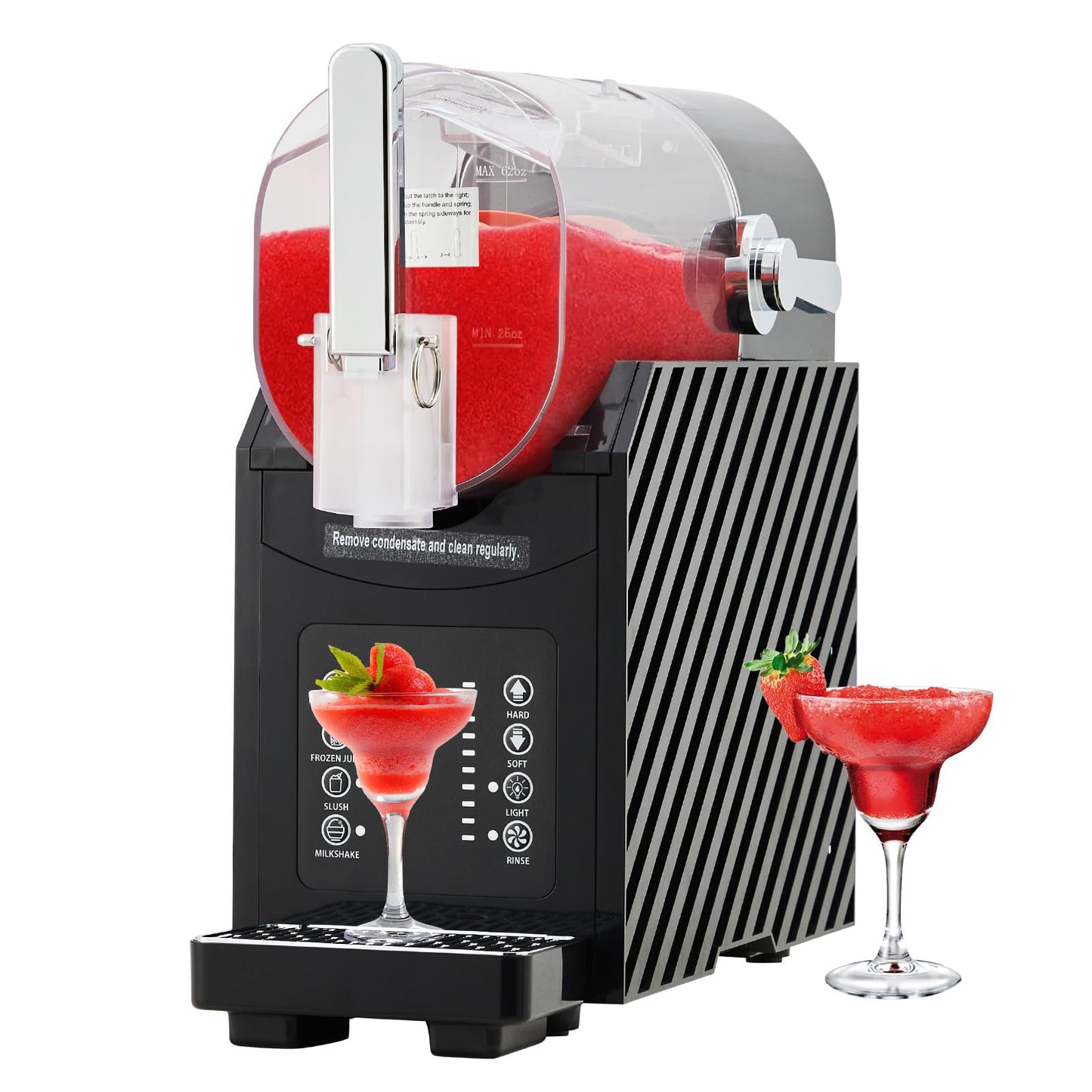 SierraSquad 84oz (2.5L) Slushie Machine with 3 Preset Modes - Frozen Drink Maker for Slush, Frappe & Milkshake, LED Display, Auto-Clean & One-Touch Dispensing for Home & Party Use