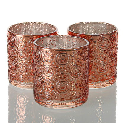 Richland Nadine Candle Holder Rose Gold Mercury Small Set of 6