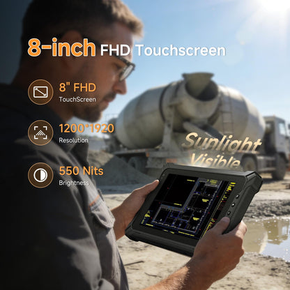 Arrvel Rugged Tablet with Barcode Scanner I87J, 8 inch Windows 11 Pro w/Honeywell N4680 Scan Engine, 1D/2D QR Inventory Scanner, 8GB+128GB Industrial Tablet for ERP WMS, Warehouse, Retail, IP65