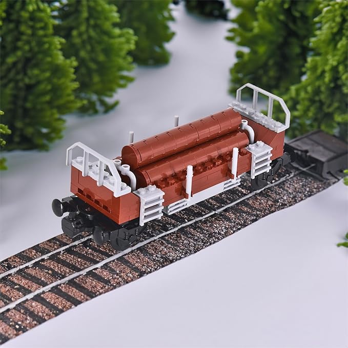 6IN1 City Freight Train Car Building Set DIY Toys for Teens and Adults Compatible with Lego 630 Building Accessory (Container)