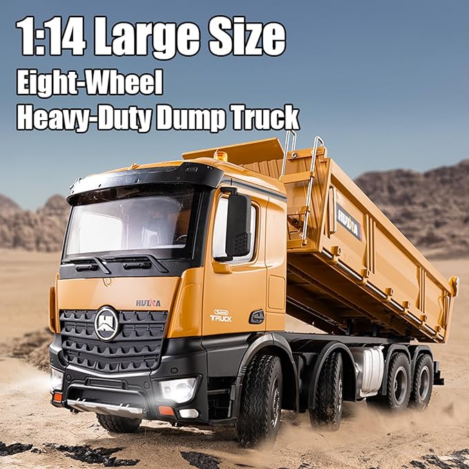 RC Dump Truck Toy 1:14 Scale 12 Channels Heavy RC Dump Truck 4WD Remote Control Construction Crawler with 6KG+ Load Full Suspension Lights/Sounds Gifts Ideas for Adults or Teens Age 15+
