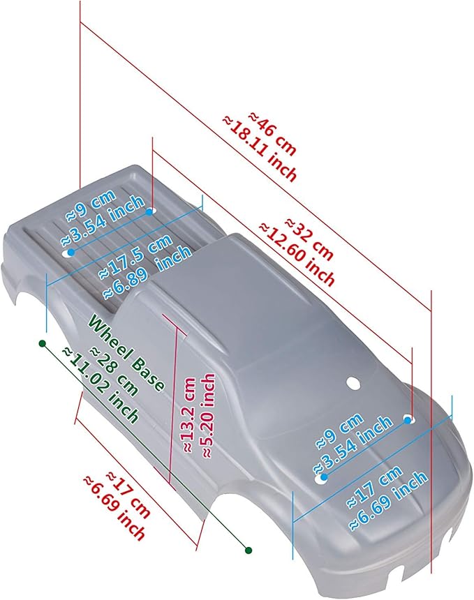 SummitLink Custom Body Compatible for T/E Maxx Shell Cover E-Maxx 1/10 Scale RC Car (Truck not Included) (Police Black)