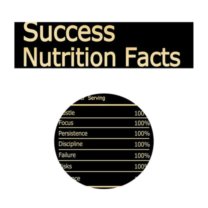 Success Nutrition Facts Wall Art Motivational Wall Art Decor for Office Bedroom Modern Artwork Framed and Ready to Hang(Success, 12x18 inch)