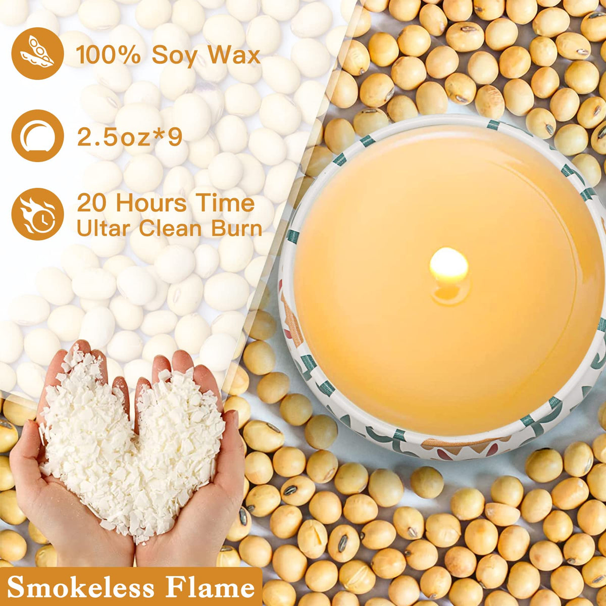 Scented Candles, 9 Packs 2.5oz Candle Set, Soy Candles for Home Scented, Aromatherapy Candle Gift Set for Stress Relief, Bathing, Ideal Gifts for Women Birthday, Valentines Day, Mothers Day