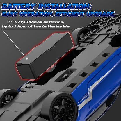 RC Drift Car 1/20 Scale 2.4GHz 4WD Remote Control Car with Led Lights 22KM/H High Speed Rechargeable Batteries Racing Sport Cars RC Cars for Kids Boys Girls Adults Gifts Birthday Christmas