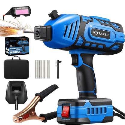 Saker Portable Welding Machine, Welding Machine 110V with IGBT Inverter 5 Variable Current Adjustment, Portable Electric Welding Machine,Fits for 3/32" Wire Rods (Blue)