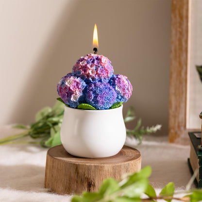 Hydrangea Potting Scented Vegetable Wax Candle Home Decora for Mother's Day