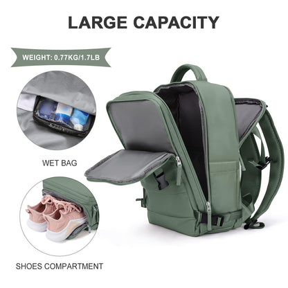 coowoz Travel Backpack Carry On for Women Man Gym Backpacks with Laptop Compartment Mochila de Viaje Teacher Personal Item Backpack Airplane Accessories Must Haves Grey Small
