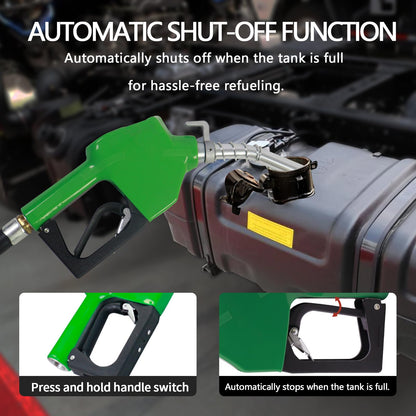 GIAYOGO Fuel Transfer Pump DC 12 Volt 20 GPM High Flow,w/Automatic Green Nozzle,Mechanical Gallons Meter.Heavy Duty Gas Fuel Pump for Gasoline,Diesel, Kerosene,Ethanol Blends,Methanol Blends,Biodiesel