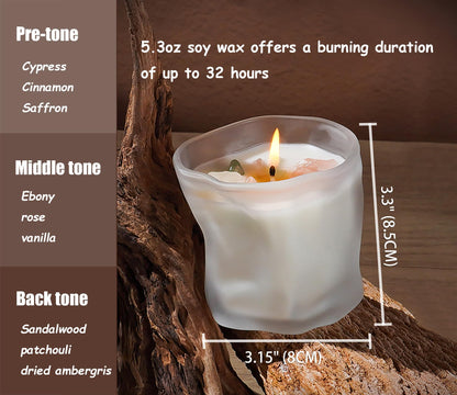 CaxyKyx Scented Soy Candles with Crystals Inside Aromatherapy Candle for Women Positivity Energy Gift Mothers Days Birthday White