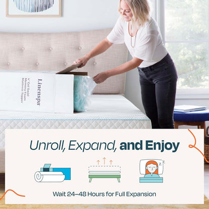 Linenspa 2 Inch Gel Memory Foam Mattress Topper - Twin Size, Cooling & Pressure Relieving | CertiPUR Certified