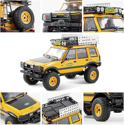 BEEZRC FMS 1/24 RC Crawler RTR FCX24M Land Rover Family Camel Trophy Edition Licensed RC Model 4WD RC Rock Truck 2.4Ghz Hobby Grade RC Car Model Mini Off Road Vehicle with Battery (Discovery)