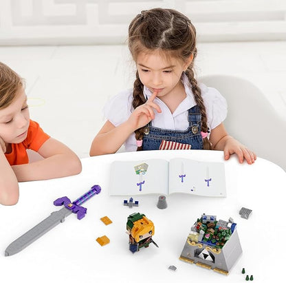 The Master Sword Building Kit with Link Action Figures Building Set BOTW 2 in1 Micro Hyrule Building Blocks Set Birthday Party Decorations Supplies Gifts for Fans Kids Adults