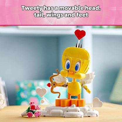 LEGO Looney Tunes Sweetheart Tweety Bird Building Toy for Adults &amp Kids - Tweety Figure W/Display Pedestal &amp Accessories for Girls &amp Boys Ages 12+ - Gift for Looney Tunes Fans - 40824